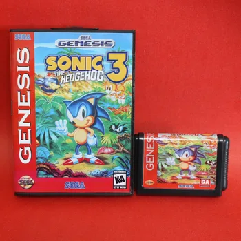 

Sonic The Hedgehog 3 16 bit MD card with Retail box for Sega MegaDrive Video Game console system