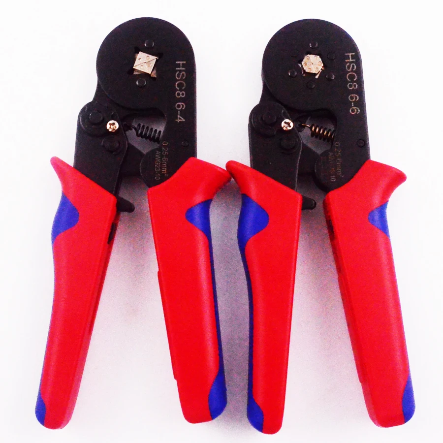 

FASEN Red HSC8 0.25-6mm2 SELF-ADJUSTABLE MINI-TYPE CRIMPING PLIER straight German Pliers hand tools Free shipping