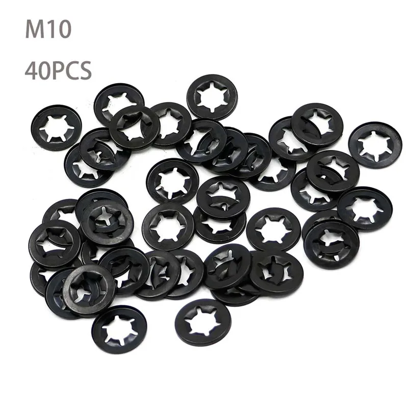 40 PCS M10*21*0.25 Nut Push On Retainer Washer Assortment Quenching