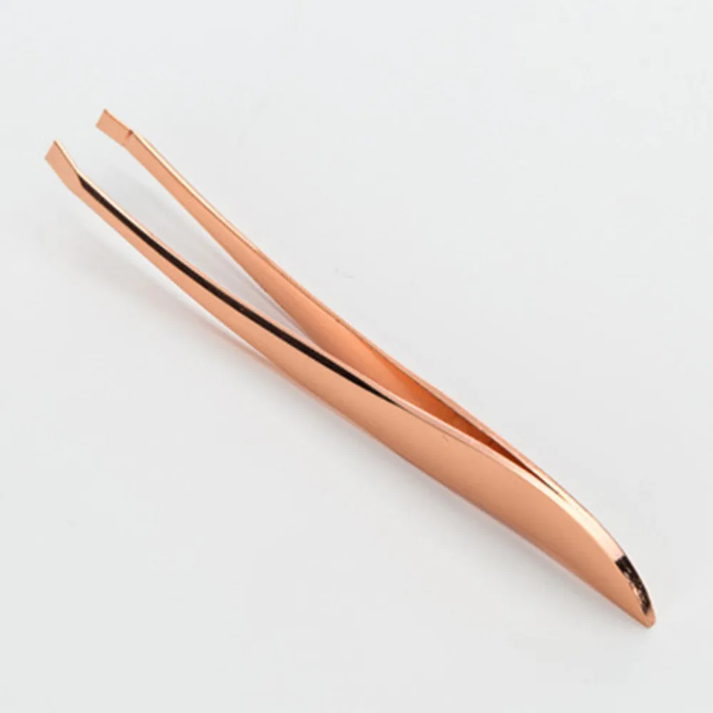 

1PC Angled Slanted Eyebrow Tweezer Hair Removal Clip Gold Stainless Steel Epilation Trimmer Cosmetic Face Beauty Makeup Tool