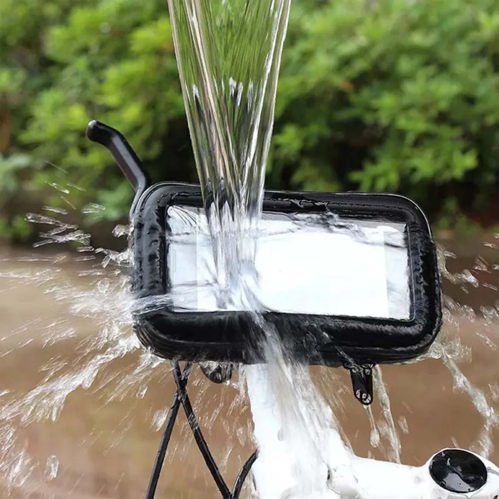 Discount 5.5 Inch Universal MTB Bicycle Bike Phone Holder Bag Case Waterproof Motorcycle Handlebar Bracket Mobile Phone Mount Case 6
