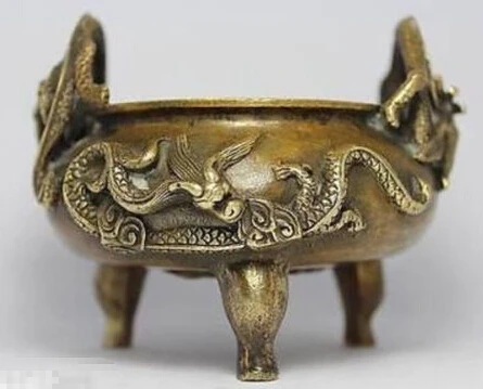 

[old craft ] CHINESE HANDWORK DRAGON OLD COPPER INCENSE BURNER