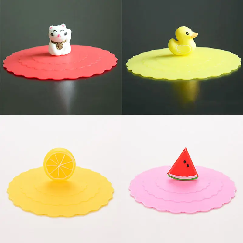 2017 Novelty Cute Anti dust Silicone Drink Cup Cover Coffee Tea Suction