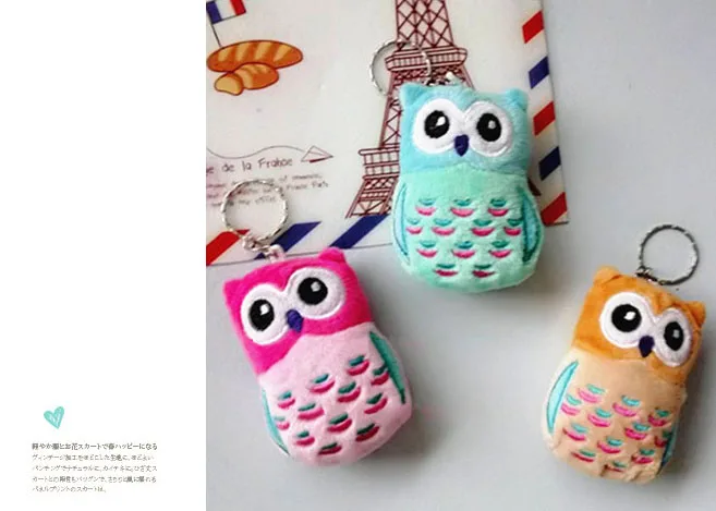 

Kawaii Embroidery Owl 6CM Keychain Doll Stuffed Plush Toy Gift Key Ring Pendant Toy Wedding Bouquet Toy Doll B0863