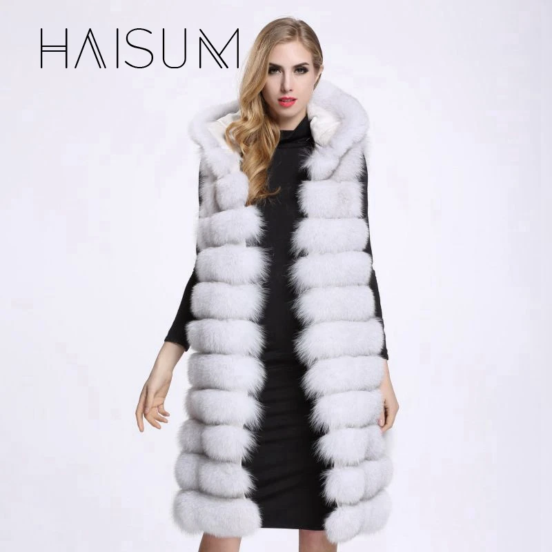 

2018 Direct Selling Fur Vest Fur Coat Haisum New Fake Jacket Women Winter Faux Jackets With Trim Hood Coats Female Ladies Hn110