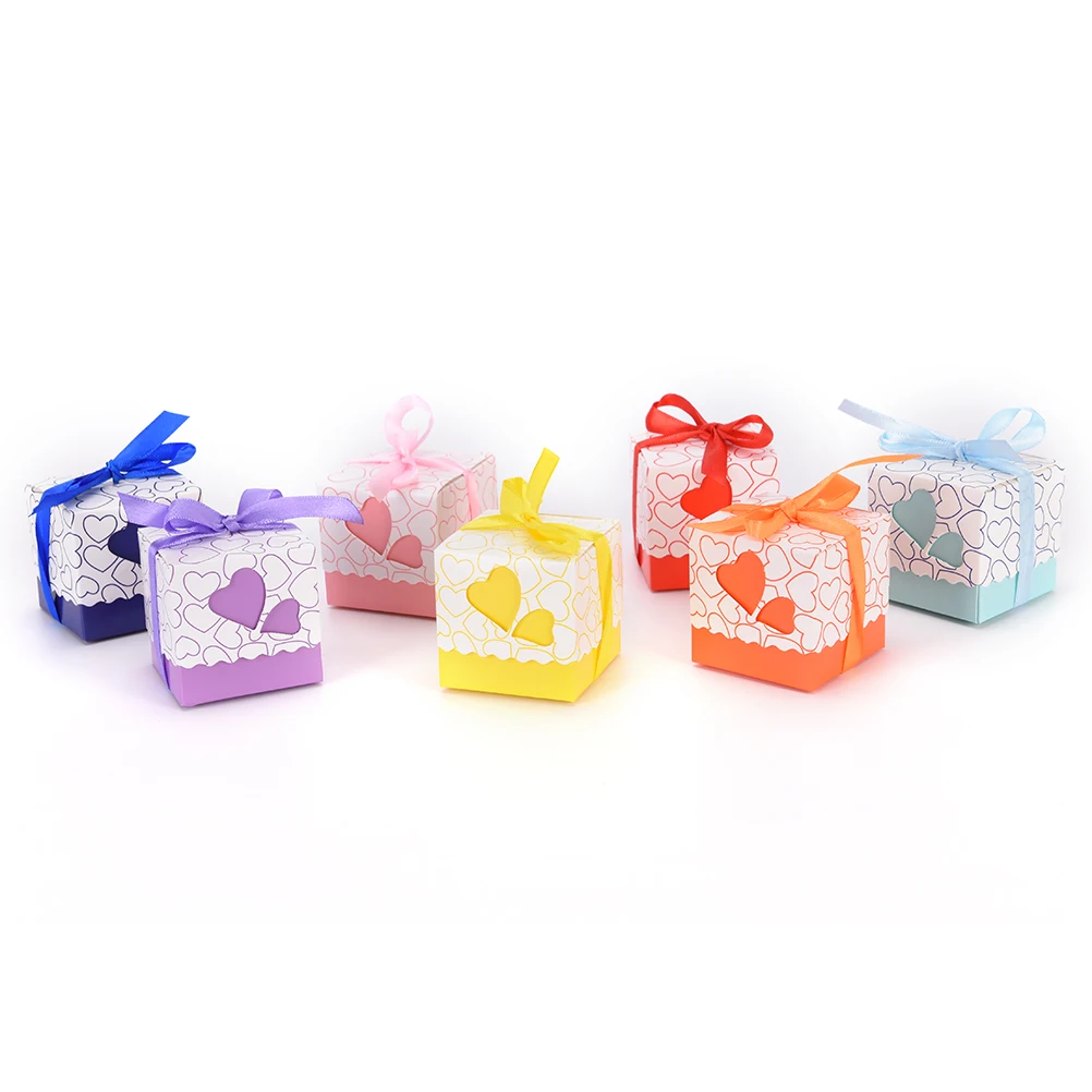 

15pcs Pink/ Purple/Yellow/Blue/Orange/Red heart wedding laser candy box favor box wedding favour box for girls boys birthday