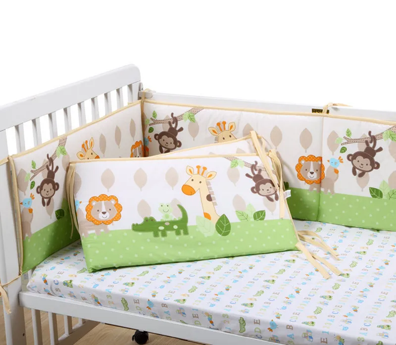 

Monkey Giraffe Lion Cotton Soft Baby Crib Cot bumpers Set Breathable for Newborn Safety Fence Baby Bumpers Bedding Accessories