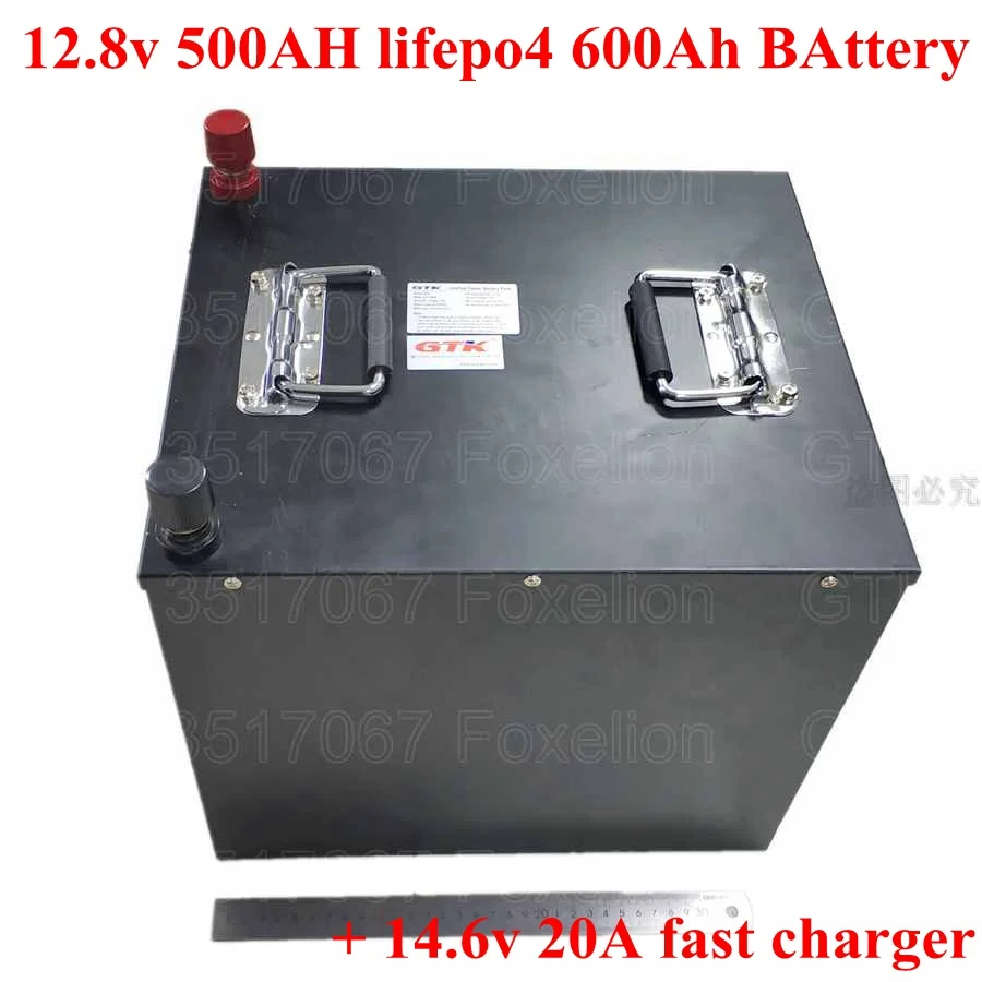 12,8 v 12v 500AH lifepo4 600ah литий-железо-фосфат LFP аккумулятор solaire 3,2 v 500Ah BMS RV инвертор Водонепроницаемый чехол+ 20A charg