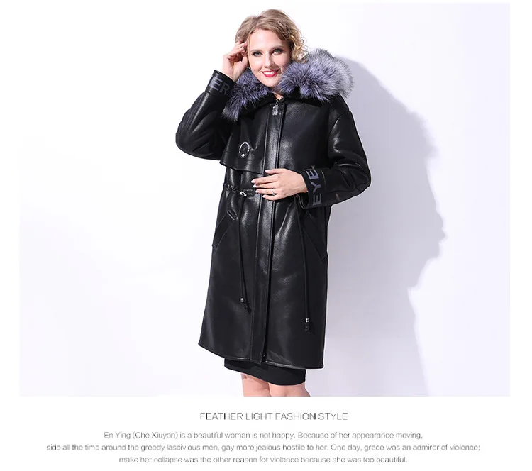 Women Winter Leather Jackets Long Plus Size 5XL Leather Coat Women Adjustable Waist Big Fur Collar Parka Padded Coats CH690 (3)