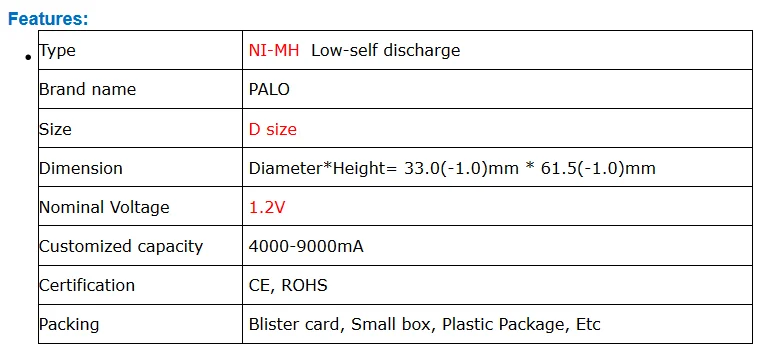 PALO ЖК-дисплей зарядное устройство для AA/AAA/SC/C/D/9 V батарея+ 4 шт nimh 8000 mah аккумуляторная батарея D