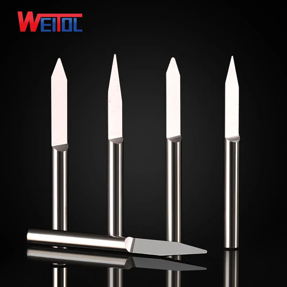 

Weitol 10 pcs/Lot N 3.175 mm V Shape round Bottom Carbide PCB Engraving Bits CNC Router Tool 10 degree milling cutter