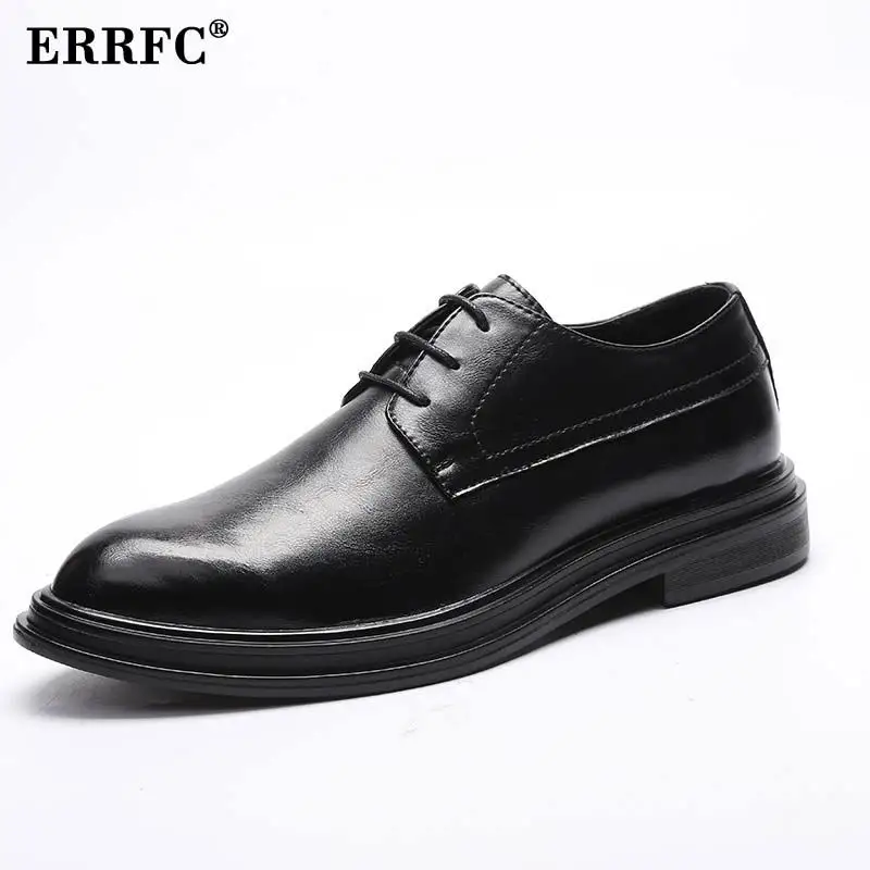 Robe Homme De Noir Laçage Errfc Plate Mode Pointu forme Bureau Loisirs Épais Bas Up Chaussures Richelieu Bout Hommes Britanniques nPXOk80w