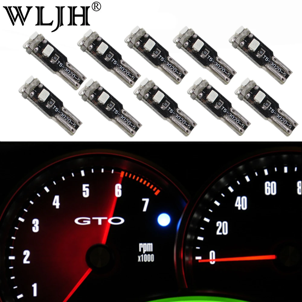 Автомобильная светодиодная лампа WLJH T5 5SMD светильник клиновидный спидометр