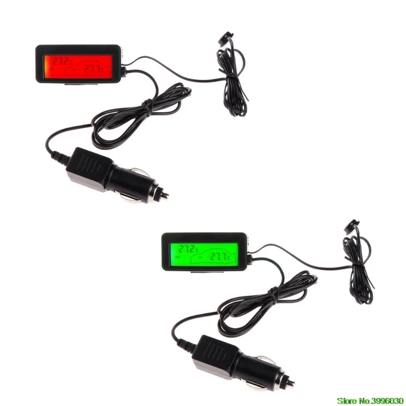 

Mini Digital Car LCD Display Indoor Outdoor Thermometer 12V Vehicles 1.5m Cable Sensor