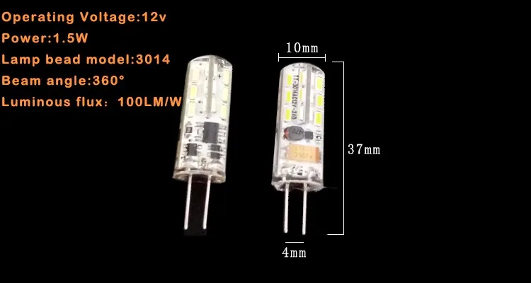 Мини G4 светодиодный светильник 3014 Светодиодный светильник 5 Вт AC DC 12 В светодиодный G4 SMD светильник 360 Угол луча люстра светильник s Заменить Галогенные G4 лампы