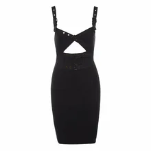 Новинка года Зима Женское платье черный Бандажное платье с вырезом платья для женщин HL праздничное дропшиппинг+ костюм