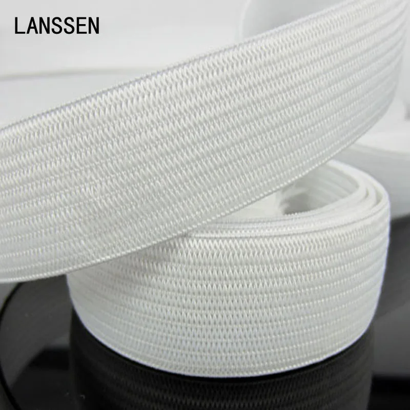 5yards 3/4" White Soft Knit Braided Elastic bing Band For Sewing