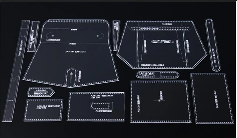 1 комплект Акриловый шаблон Наплечная Сумка Мягкий кожаный шаблон для рукоделия DIY простой стиль сумка трафарет для шитья 22*17*8 см