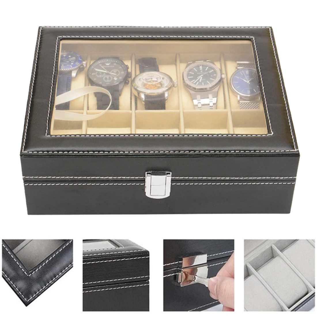Часы Дисплей многофункциональная коробка часы коробка держатель чехол для дорогие украшения часы хранения наручные часы коробка