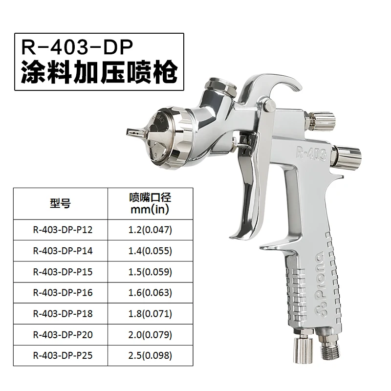 Prona R-403-DP ручной пистолет с чашкой и регулятор, 1,2/1,4/1,5/1,6/1,8/2,0/2,5 мм сопло-насадка для того, чтобы выбрать