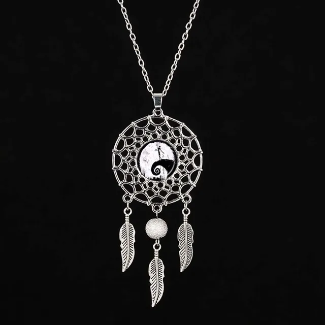 Flying Witch Necklace Halloween Witch Pendant Dream Catcher Jewelry