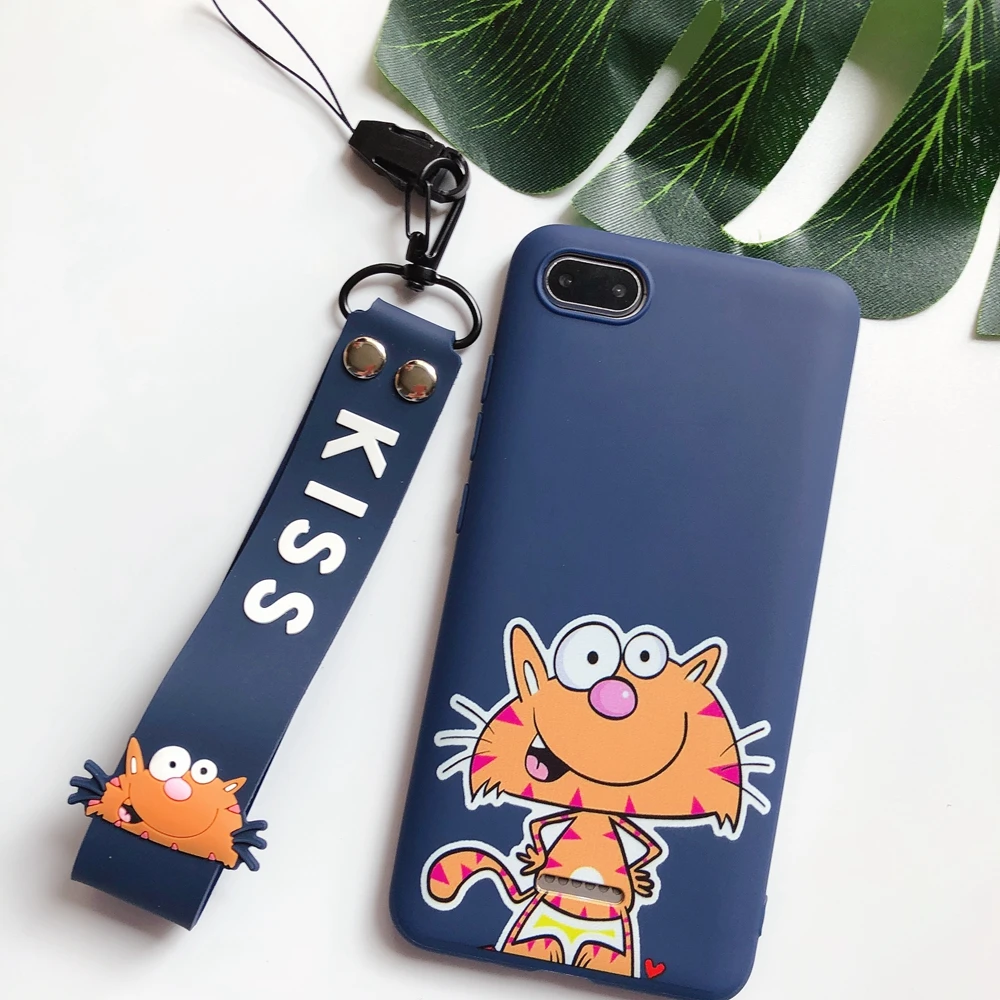 Красный mi GO чехол s on для Xiao mi Redm 6A чехол Kawaii Ремешок силиконовый для etui Xiao mi Redm 6A 5A 4X Xio mi A1 A2 чехол для телефона - Цвет: D2