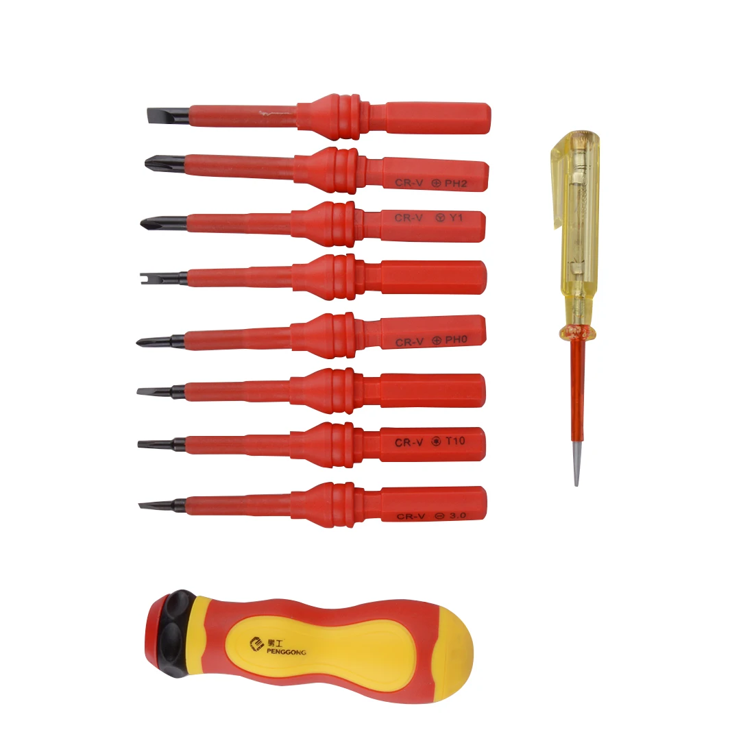 10 in 1 Electrician Insulated Multifunction Screwdriver Set Multi head