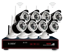 Bezpečnostní Wifi bezdrátové kamery set Z-BEN 2.4G 8CH Wireless WIFI Camera Surveillance Sets 720P 1.0MP Waterproof IP Cam Lens CCTV Security Remotely Monitor With NVR