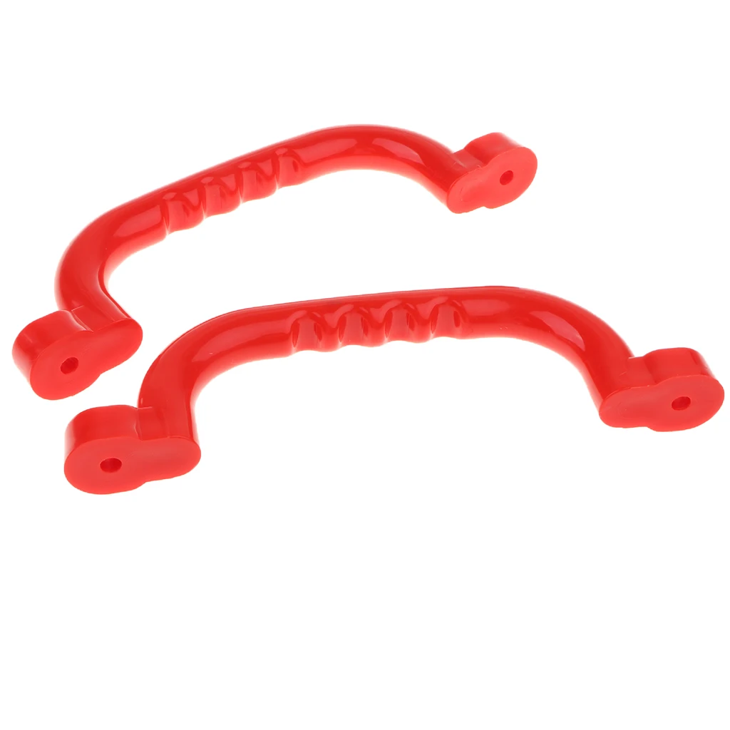 1 Pair Safety Nonslip Handle Mounting Hardware Screw Kits Playset Kids Garden Park Gymnastics Toy Red