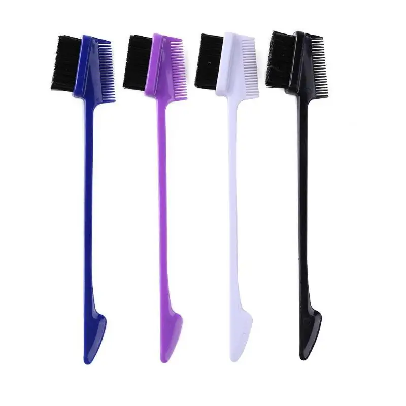 

4 Colors Double Sided Edge Comb Brushes Beauty Hair Styling Brush Salon Hairdressing Hair Comb Tools