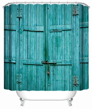 

Closed locked door Solitary meditation Cabin Old-fashioned waterproof Bathroom colorful Shower curtain