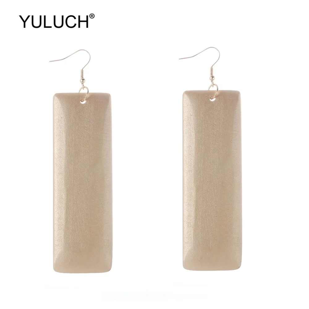 

YULUCH 2019 African Long Wooden Ethnic Hanging Pendant Earrings Indian Boho Fashion Drop Earrings For Women Jewelry Accessories