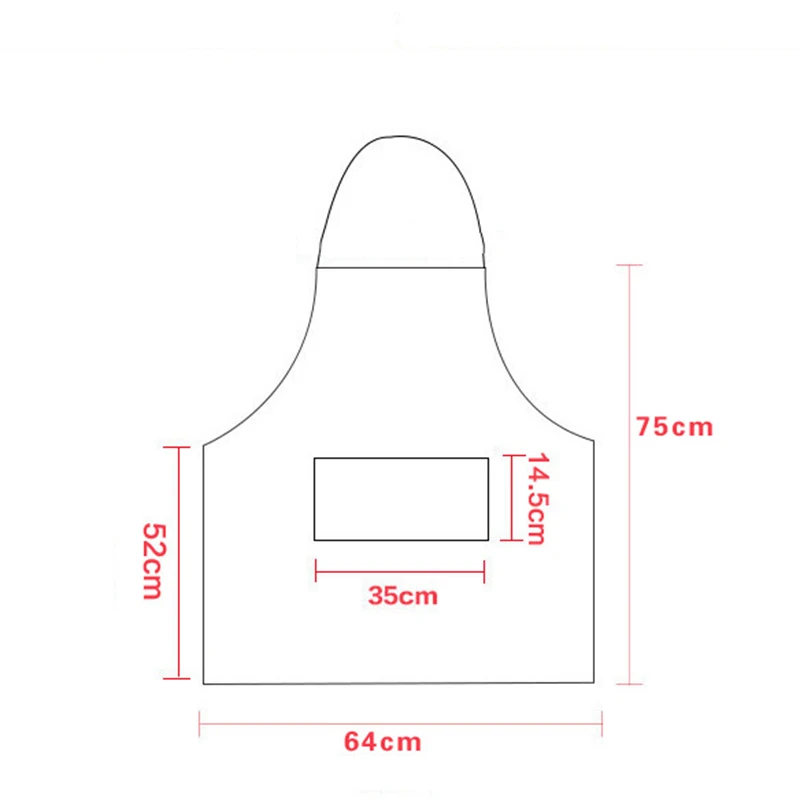 1pcs Big Sizes Adult Pure Color Kitchen Apron for Women Men 2019 New Double Pocket Polyester Cloth Household Chef Cooking Apron