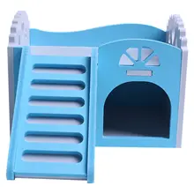 Практичный бутик для небольшого животного, питомца хомяк крыса Ежик белка лестница дом кровать гнездо клетка дерево синий