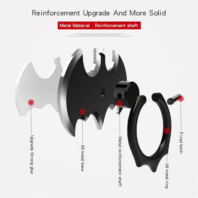 Бэтмен палец кольцо мобильный сотовый телефон Настольный держатель для iPhone X samsung летучая мышь металлический смартфон на 360 градусов вращающийся стол стенд
