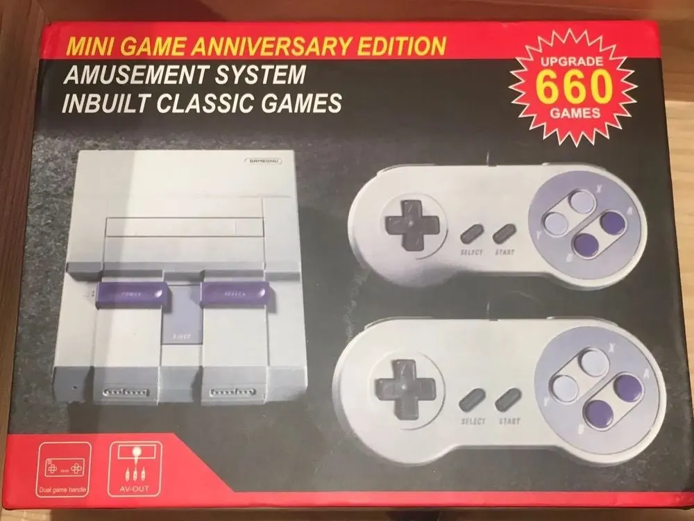 

2018 new Mini TV Video Game Console Handheld Retro Family Game Console Built-In 660 Classic for SNES games Dual gamepad PAL