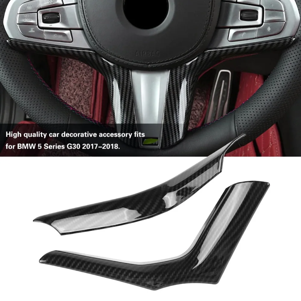 2 шт. автомобильный Стайлинг Руль декоративная накладка рамка АБС пластик для BMW 5 серии G30- наклейка углеродное волокно