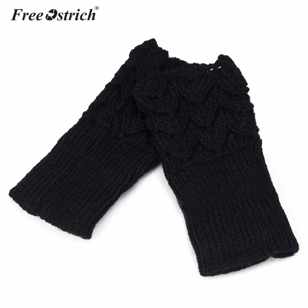 Перчатки Free Ostrich Вязание половины пальцев сердце Форма трикотажных перчаток леди Для женщин Теплый Зимний короткий A3120