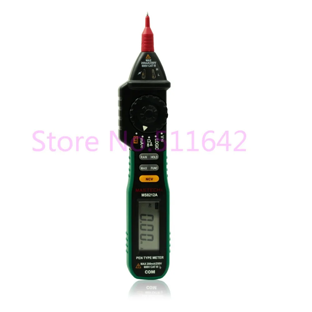 

Mastech Pen type Digital Multimeter MS8212A Multimetro DC AC Voltage Current Tester Diode Continuity Logic Non-contact Voltage