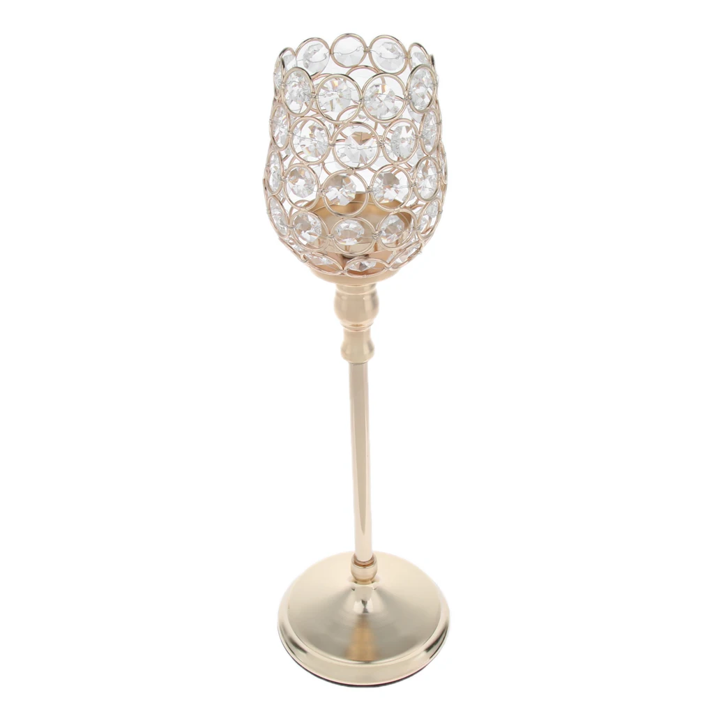 MagiDeal Crystal Tea Light Candleholder Bowl Wedding Window Top 27cm/33cm/38cm for Wedding Holidays Decor