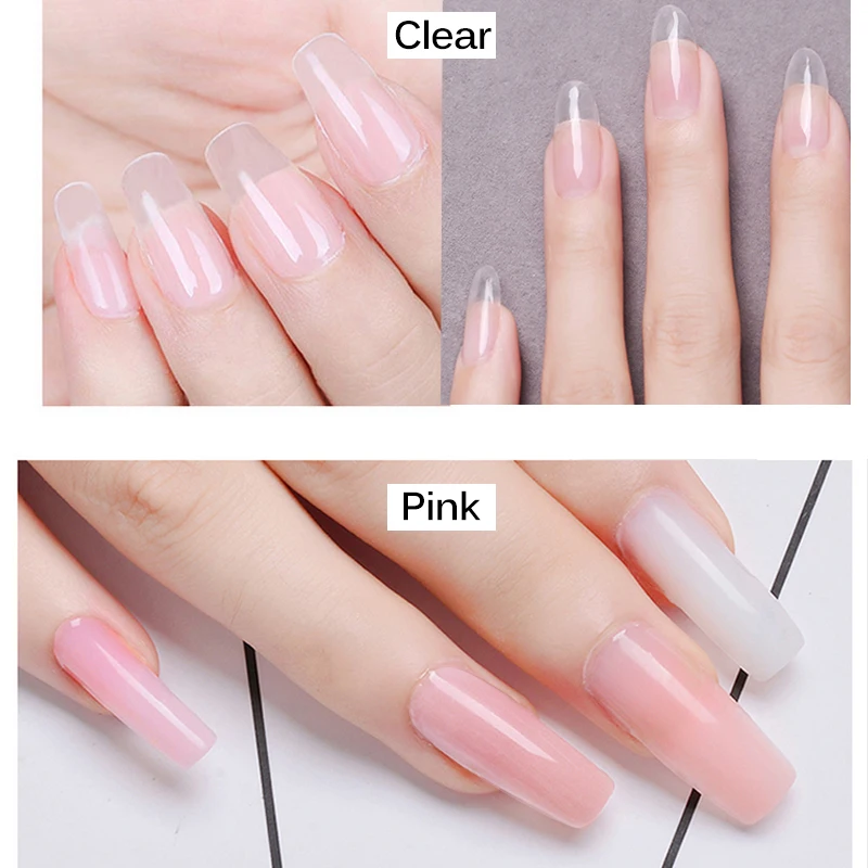 Acrylic Powder Crystal Nail Polymer Uv Gel Design For Extension Acrylic Powder Crystal Nail Polymer Uv Gel Design For Extension Tips False Art 1 Pack 100g Pink Clear White 3 Colors In Powders Liquids