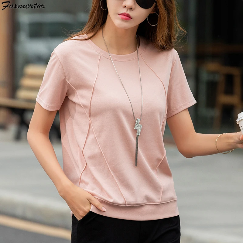 

Women T-Shirts 2019 Harajuku Tshirts Female Soft Cotton Womens Tee Shirts Loose Fit Shirt Summer Ladies Short Sleeve Undershirt