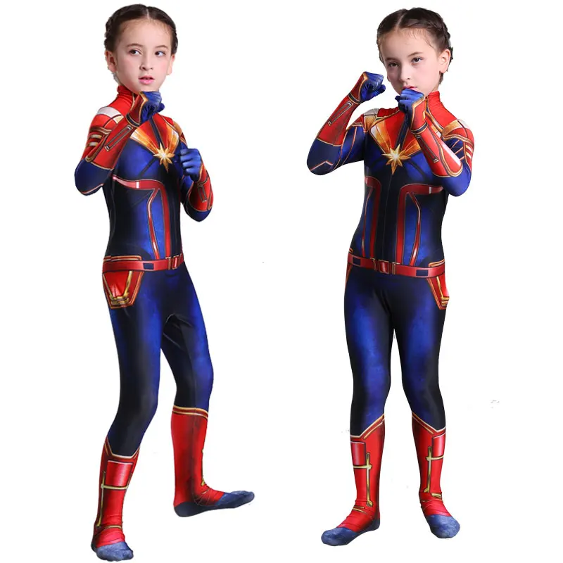 2019 нуэвос Ниньос сорпреса Капитан Marvel косплей disfraces los Vengadores 4 COS Топ y pantalones ropa diaria