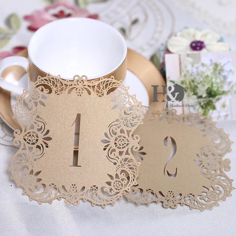 

10pcs/set Meakin Hollow Lace Table Number Table Cards from 1 to 10 Rustic Wedding Centerpieces Decor Vintage Wedding Decoration