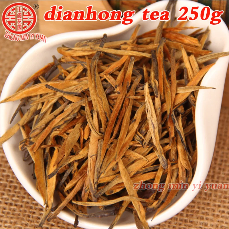 Чай улун DianHong, черный чай, 250 г, китайский чай Юньнань Диан хун, премиум-красота, для похудения, мочегонный пух, три высоких зеленого Диана Хун