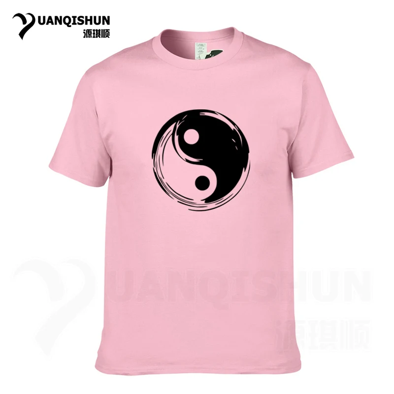 YUANQISHUN модные летние брендовые футболки мужские топы китайские Tai Chi Yin Yang мужские футболки с принтом Удобные Хлопковые футболки