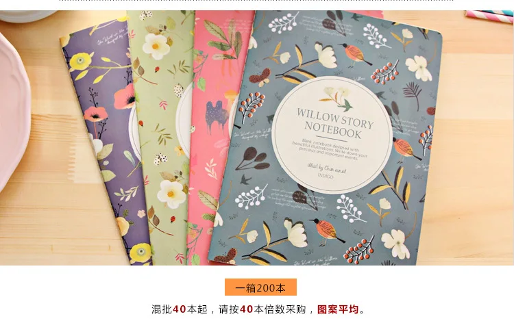 

B5 Flowers birds Notebook Exercise Book Diary Notebook Agenda week plan Escolar Papelaria Gift Stationery office School supply