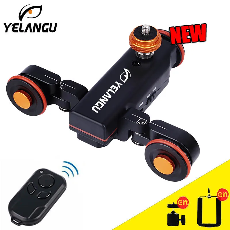 melhor Yelangu L4 Motorizada Dolly Slider Vídeo Controle Remoto Elétrico Rail Track Slider Para DSLR Câmera Do Telefone do Smartphone iphone Gopro