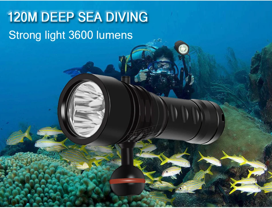 Xm l2 профессиональное оборудование для дайвинга 100 M Подводные фото заполняющий свет фонарики для подводного плавания 26650 водонепроницаемый