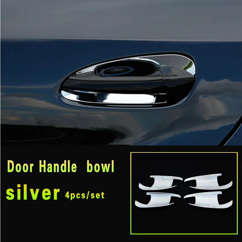 Защитные наклейки на наружную дверную ручку для Mercedes Benz GLE W166 ML350 350d GL320 450 GLS X166 аксессуары - Название цвета: silver handle bowl